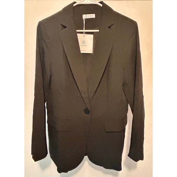 Cicy Bell Jackets & Blazers - Cicy Bell Womens Casual Blazer Notch Lapel Single Button Jacket Black Large